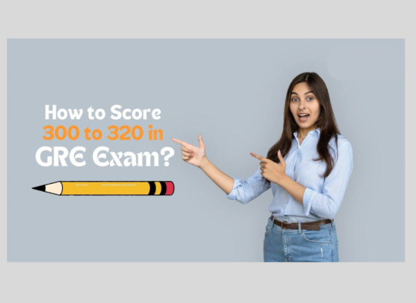 Student holding official GRE score report of 330+
